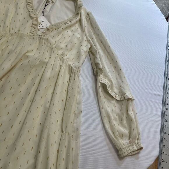 NWT Lost + Wander Champagne Evening Glow Maxi Dress Size XS New - Picture 7 of 9